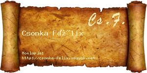 Csonka Félix névjegykártya