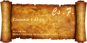 Csonka Félix névjegykártya